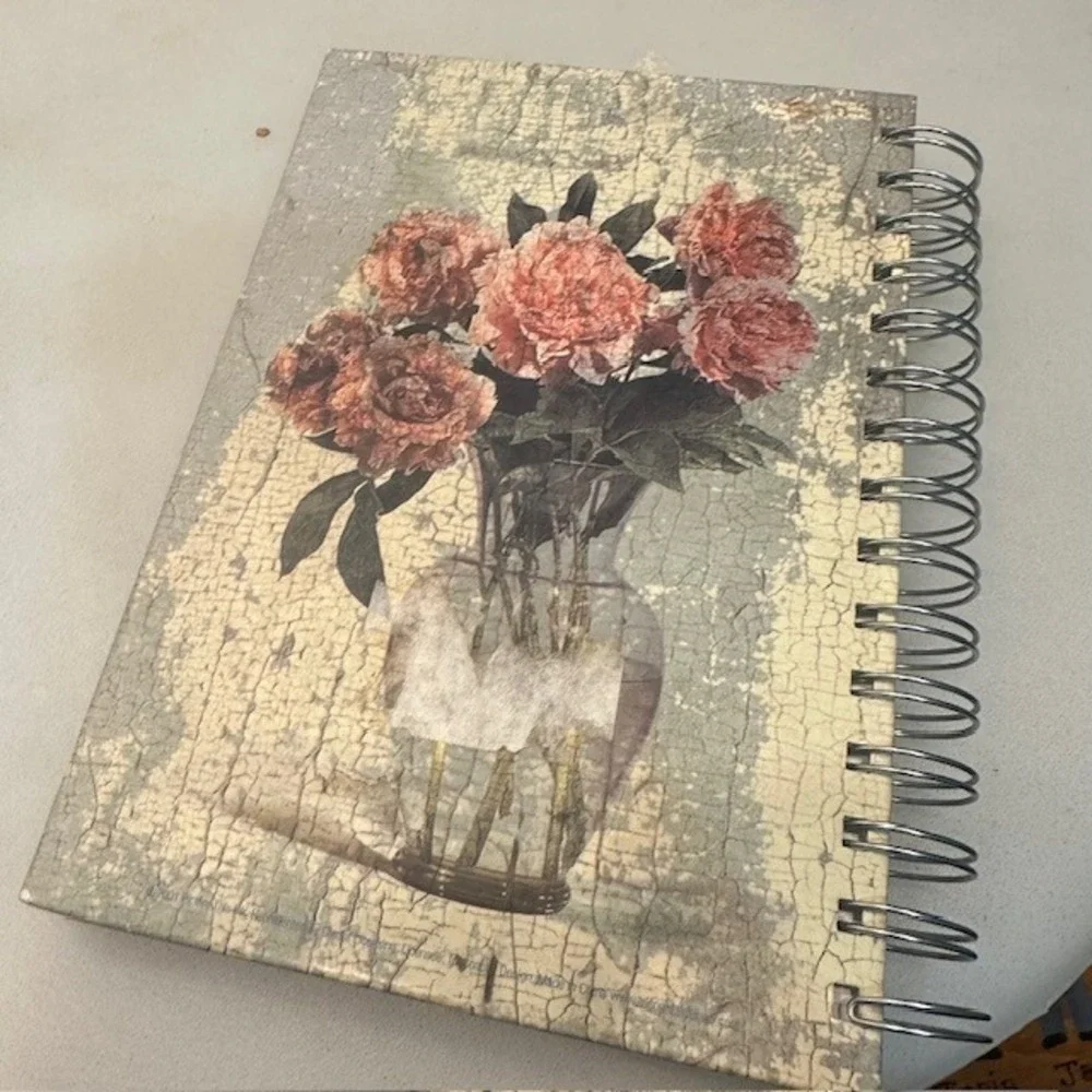 Floral Addresses Spiral Notebook Planner Journal Organizer Vintage‎ Style